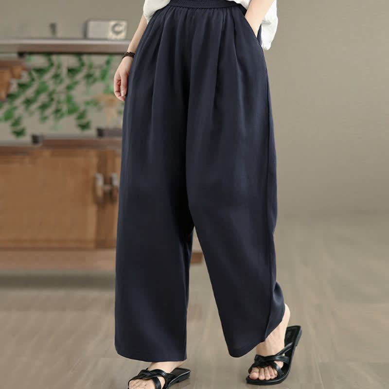Nimara Ritual Summer Minimalist Pleated Solid Women's Harem Pants With Pockets