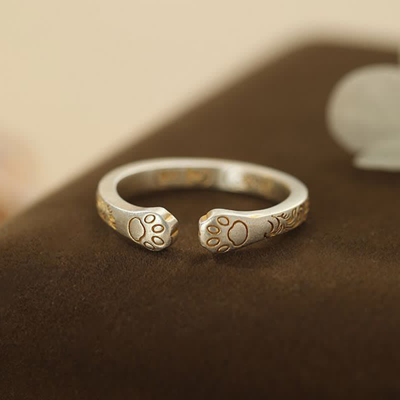 Nimara Ritual 999 Sterling Silver Cat Paw Balance Ring