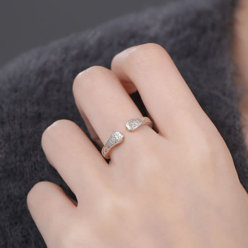 Nimara Ritual 999 Sterling Silver Cat Paw Balance Ring