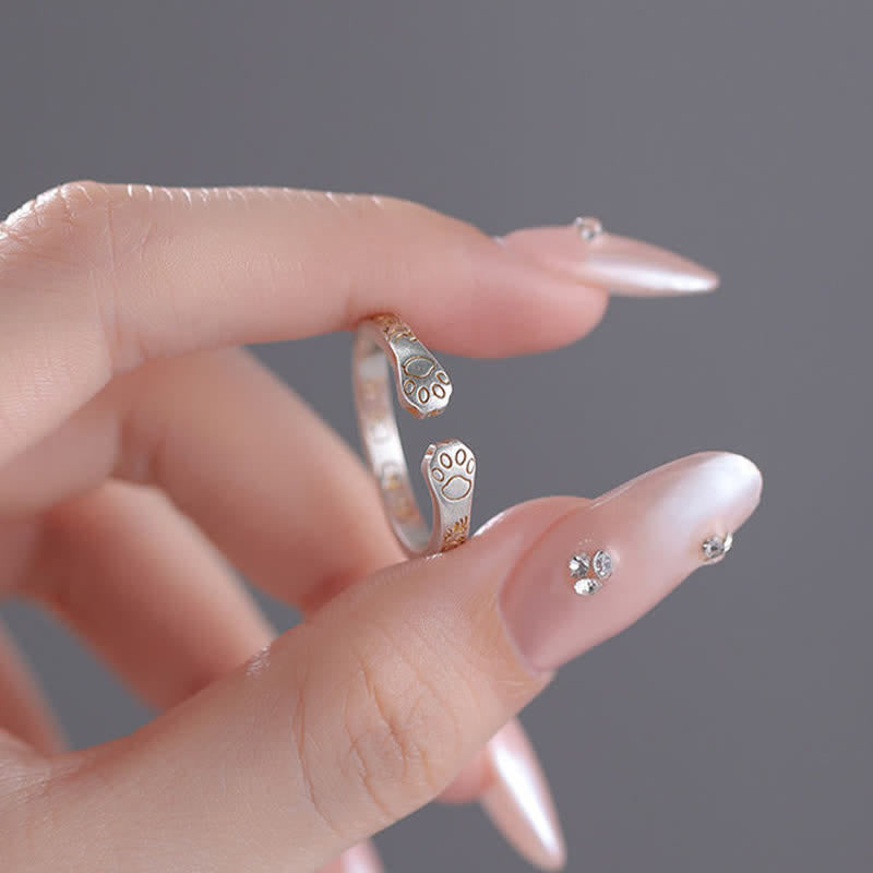 Nimara Ritual 999 Sterling Silver Cat Paw Balance Ring