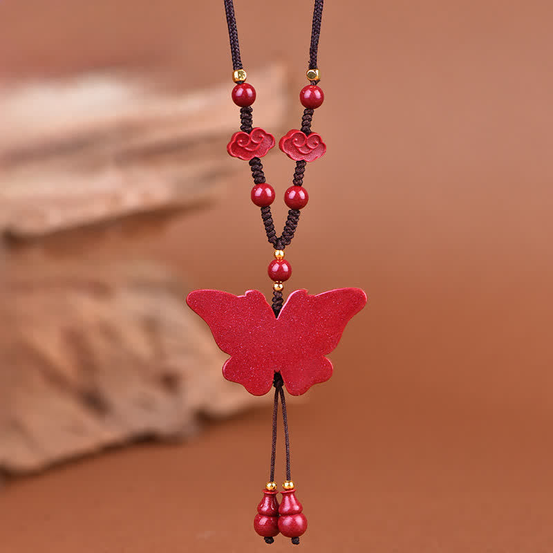 Nimara Ritual Cinnabar Butterfly Freedom Rope Necklace
