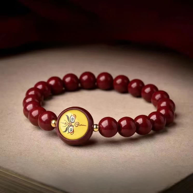 Nimara Ritual Natural Cinnabar Five Directions Gods Of Wealth Blessing Bracelet