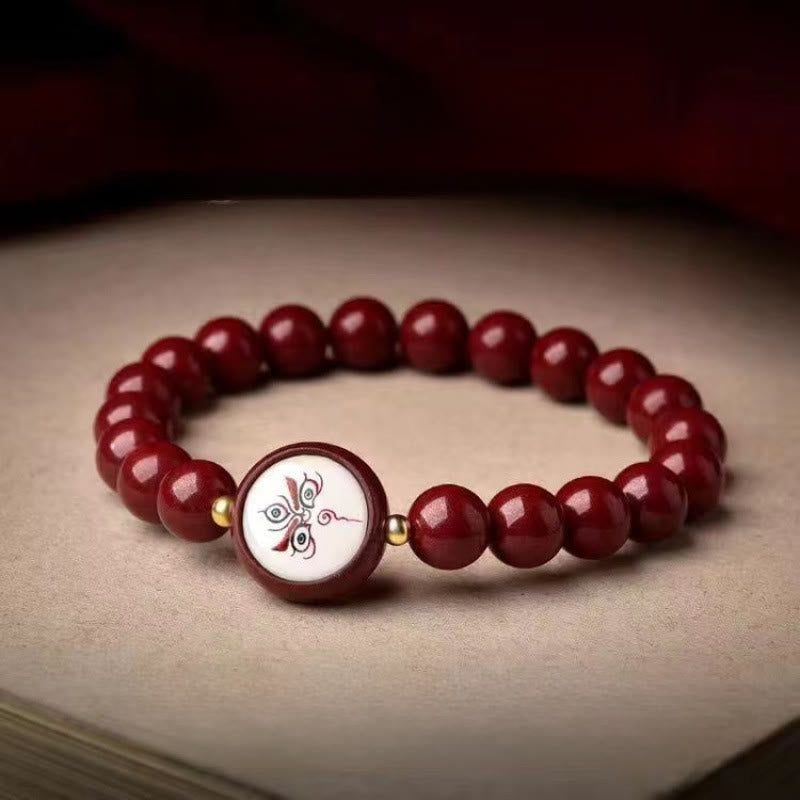 Nimara Ritual Natural Cinnabar Five Directions Gods Of Wealth Blessing Bracelet