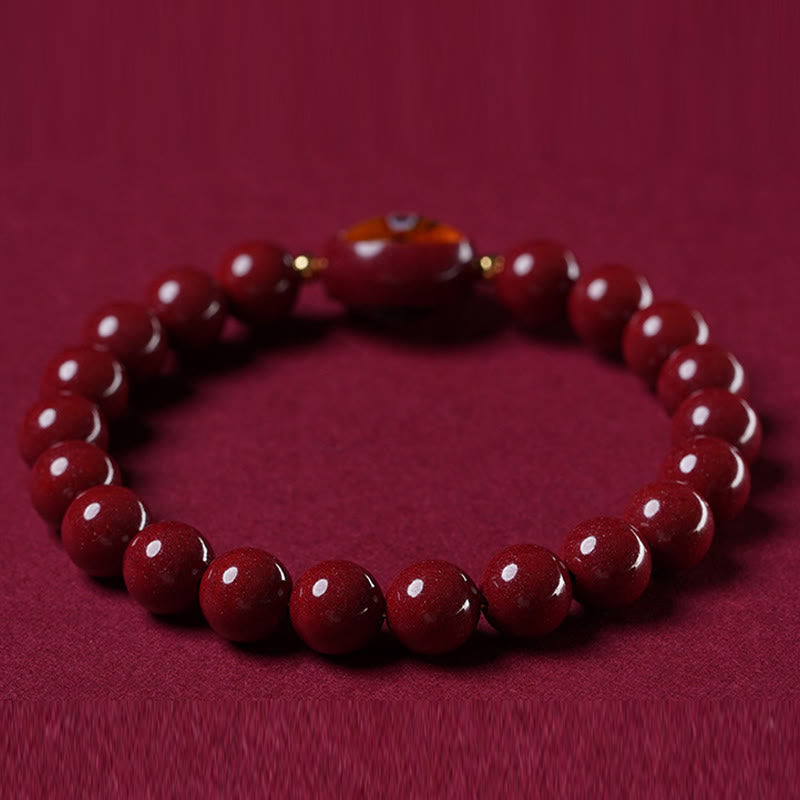 Nimara Ritual Natural Cinnabar Five Directions Gods Of Wealth Blessing Bracelet