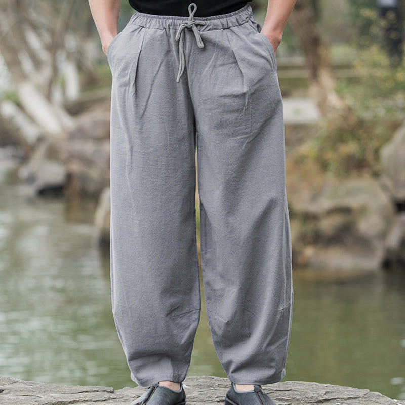 Nimara Ritual Plain Casual Bloomer Men's Pants With Pockets