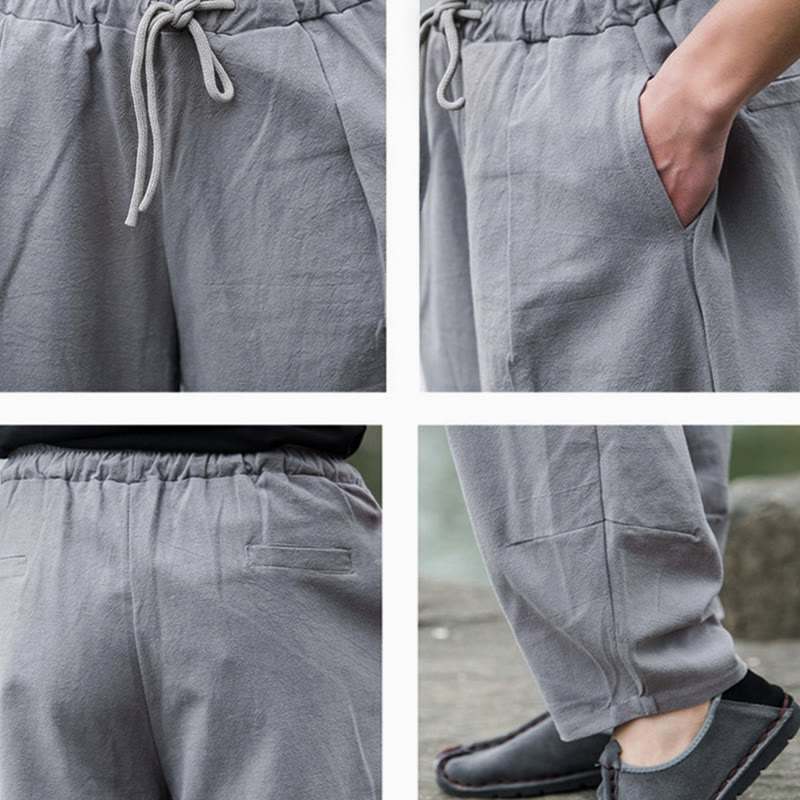 Nimara Ritual Plain Casual Bloomer Men's Pants With Pockets