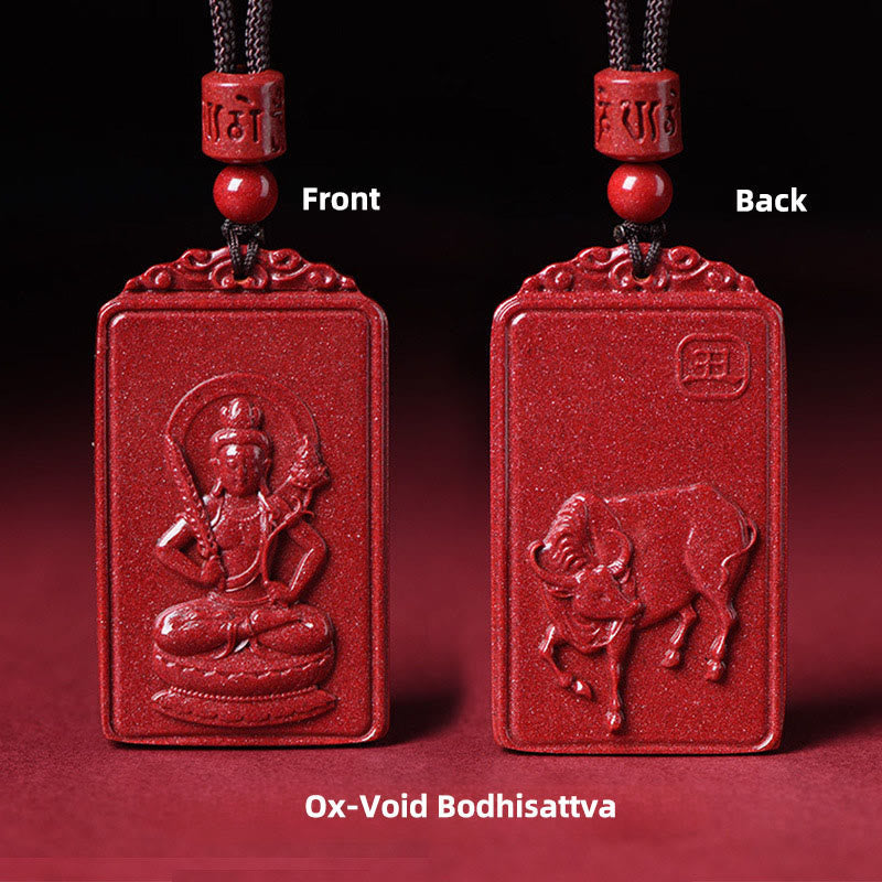 Nimara Ritual The Chinese Zodiac Natal Buddha Cinnabar Blessing Necklace Pendant