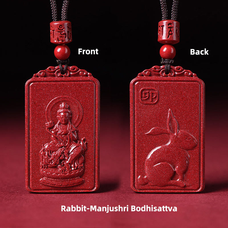 Nimara Ritual The Chinese Zodiac Natal Buddha Cinnabar Blessing Necklace Pendant