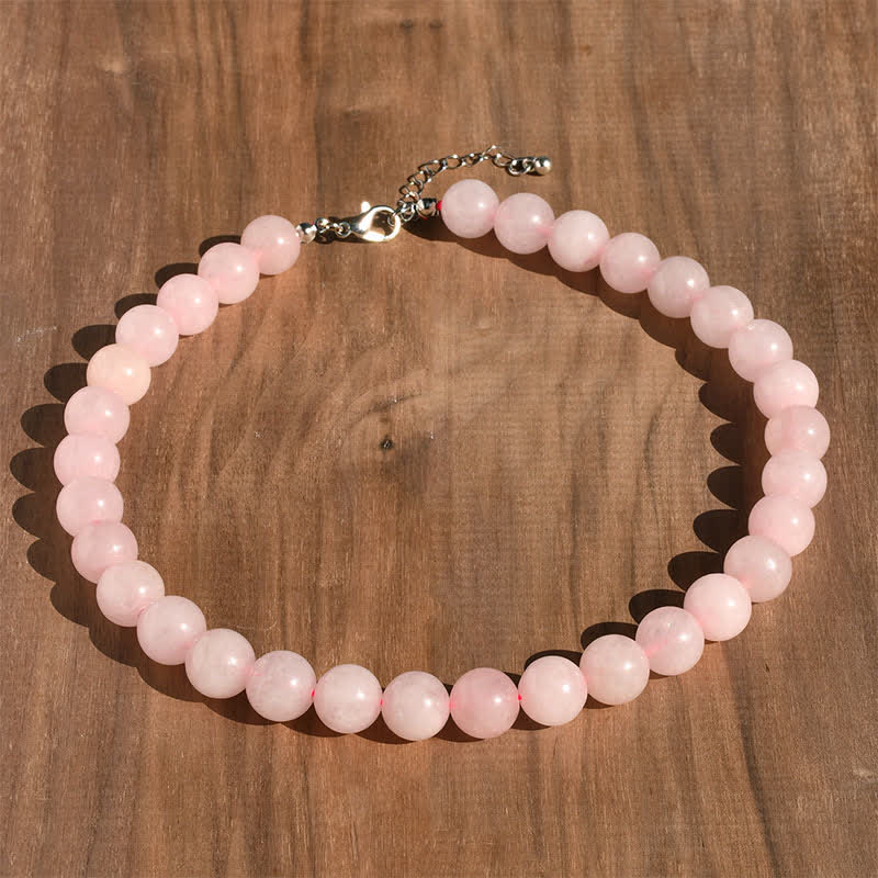 Nimara Ritual 12mm Natural Crystal Aquamarine Tourmaline Bead Healing Necklace