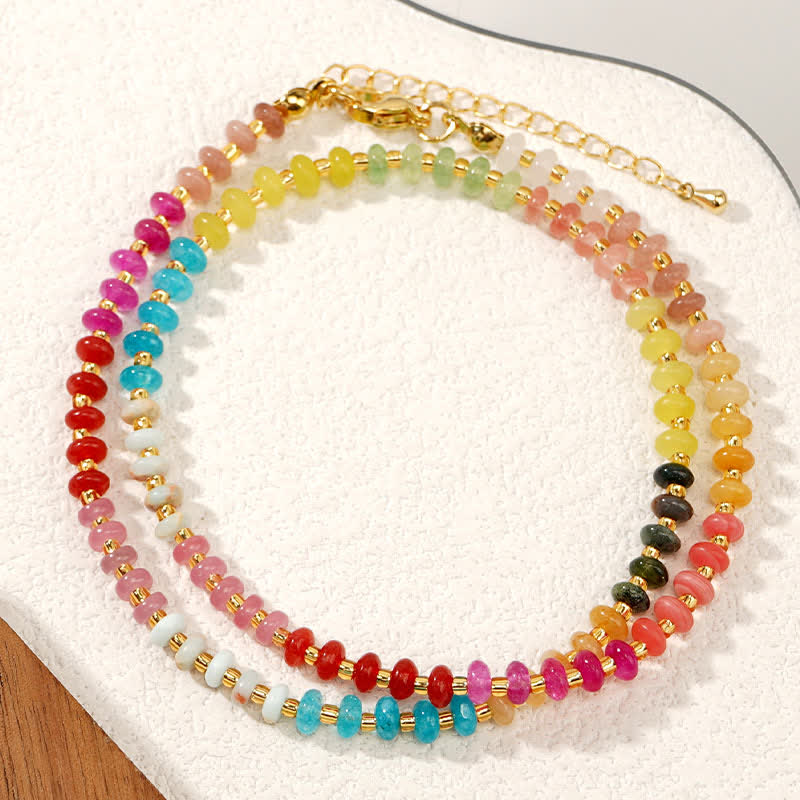 Nimara Ritual Natural Aquamarine Clear Quartz Topaz Gradient Bead Healing Necklace
