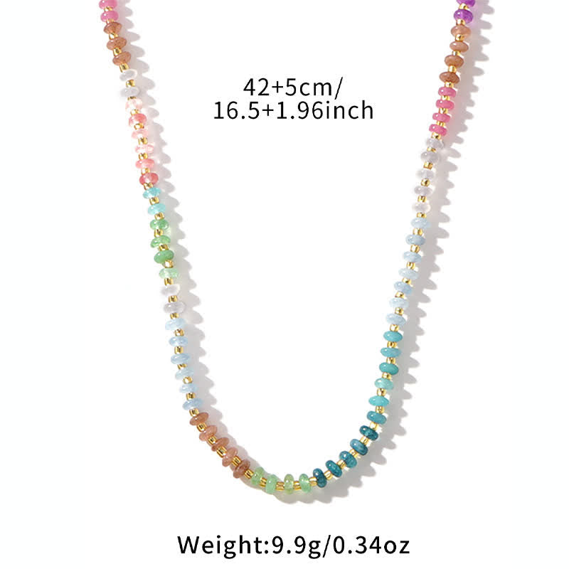 Nimara Ritual Natural Aquamarine Clear Quartz Topaz Gradient Bead Healing Necklace