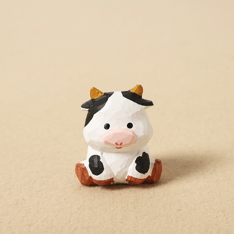 Nimara Ritual Mini Small Chinese Zodiac Linden Wood Engraved Positive Home Decoration 4cm