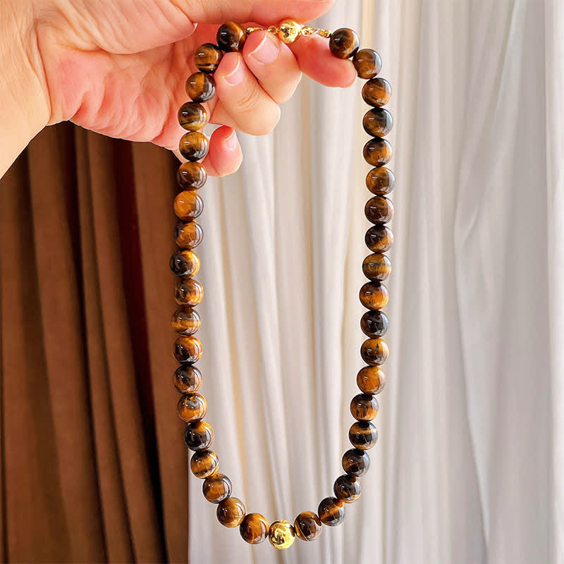 Nimara Ritual Natural Tiger Eye Copper Bead Courage Necklace