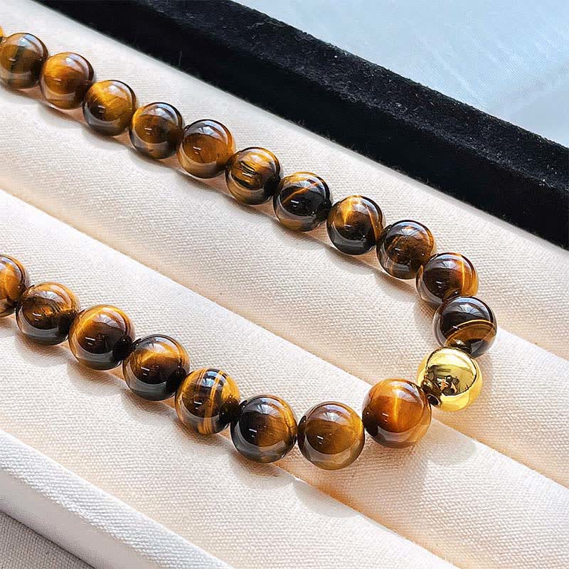 Nimara Ritual Natural Tiger Eye Copper Bead Courage Necklace