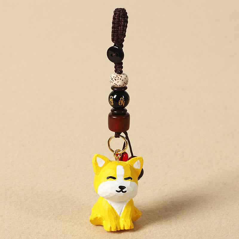 Nimara Ritual Chinese Zodiac Linden Wood Engraved Plum Blossom Peace Safe Om Mani Padme Hum Positive Key Chain