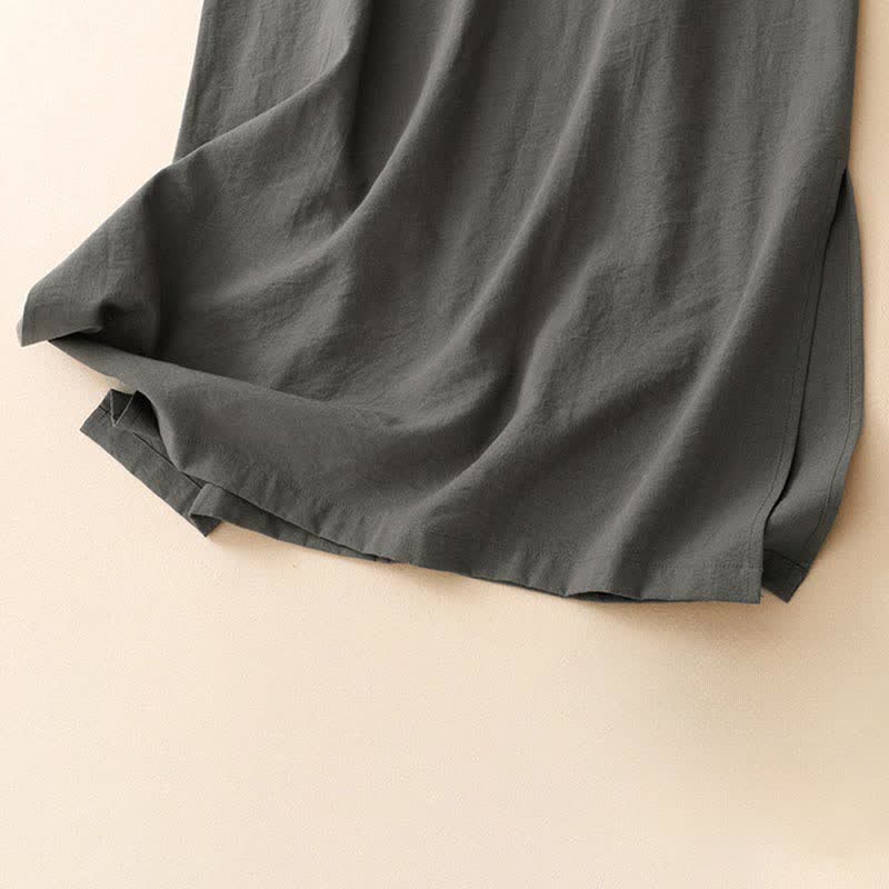Nimara Ritual Summer Minimalist Side Slit Solid Women's Summer Sleeveless Dress With Pocket