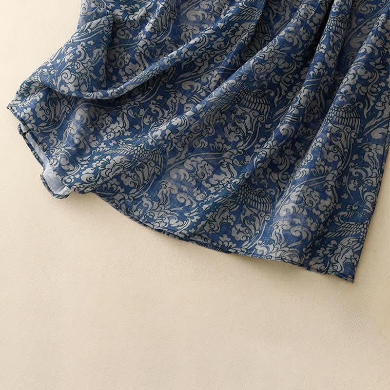 Nimara Ritual Summer Drawstring Floral Print Lace-up Women's Skirts With Pockets