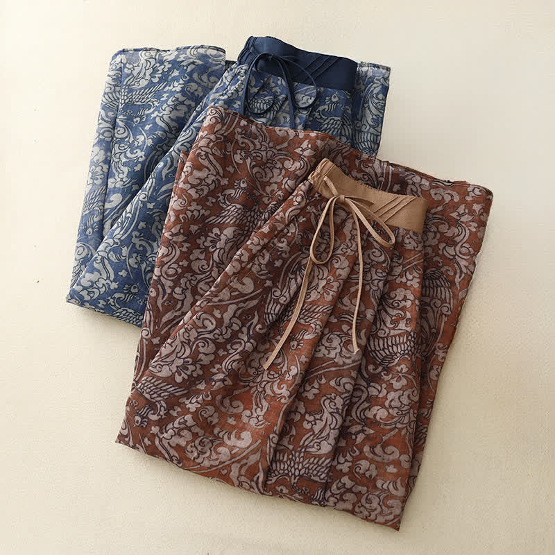Nimara Ritual Summer Drawstring Floral Print Lace-up Women's Skirts With Pockets