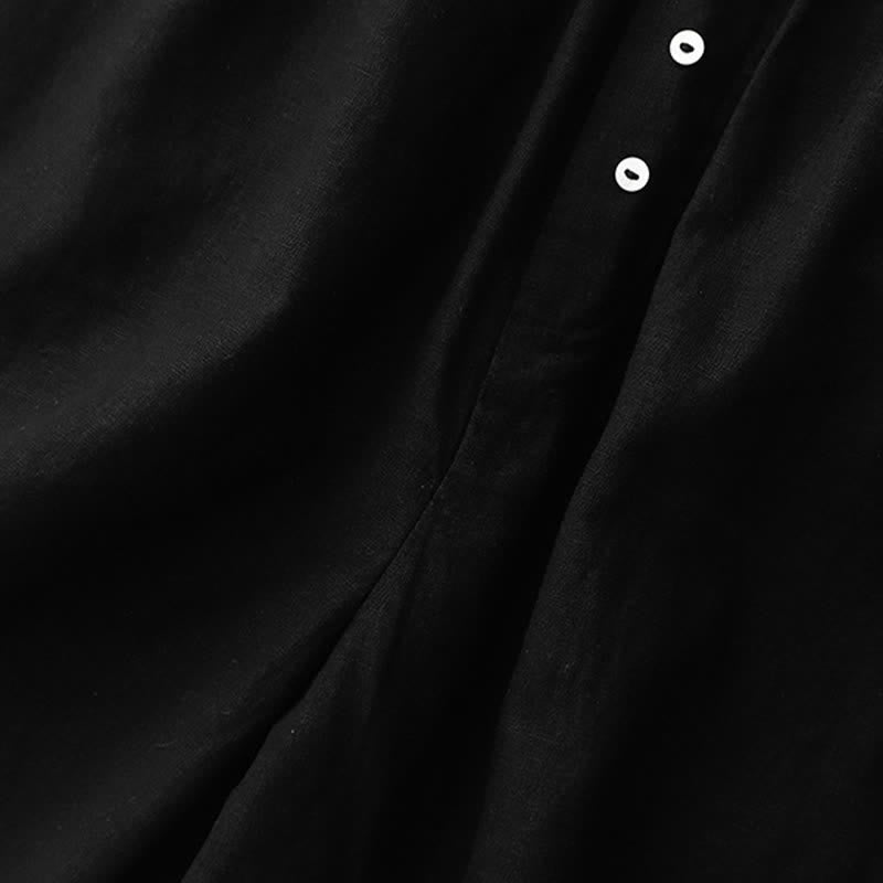 Nimara Ritual Summer Minimalist Button-Up Elastic Waist Solid Women's Shorts With Pockets
