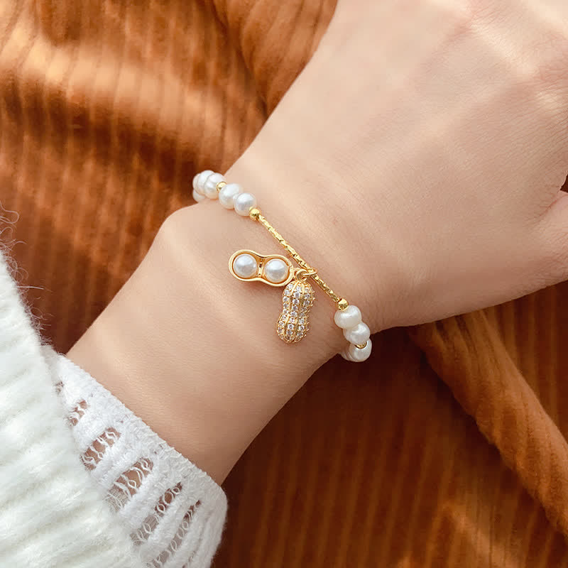 Nimara Ritual Pearl Bead Peanut Good Things Happen Wisdom Bracelet