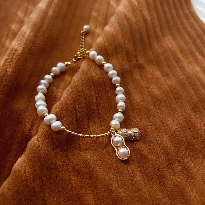 Nimara Ritual Pearl Bead Peanut Good Things Happen Wisdom Bracelet