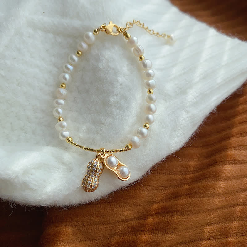 Nimara Ritual Pearl Bead Peanut Good Things Happen Wisdom Bracelet