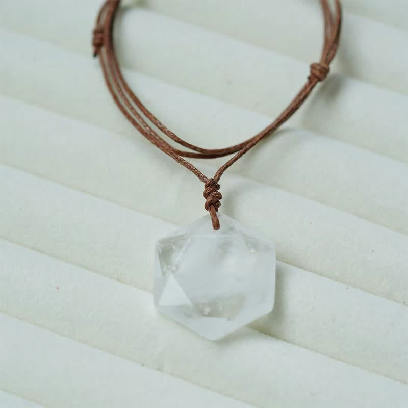 Nimara Ritual Star of David Carving Clear Quartz Indian Agate Amethyst Healing Necklace Pendant