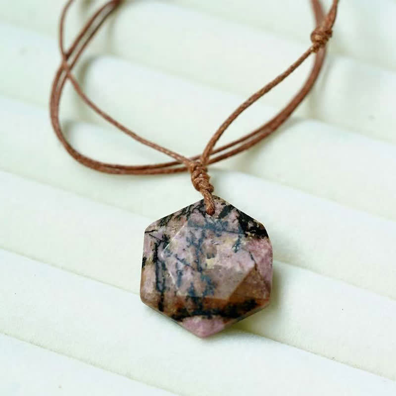 Nimara Ritual Star of David Carving Clear Quartz Indian Agate Amethyst Healing Necklace Pendant