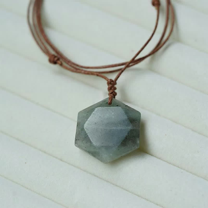 Nimara Ritual Star of David Carving Clear Quartz Indian Agate Amethyst Healing Necklace Pendant