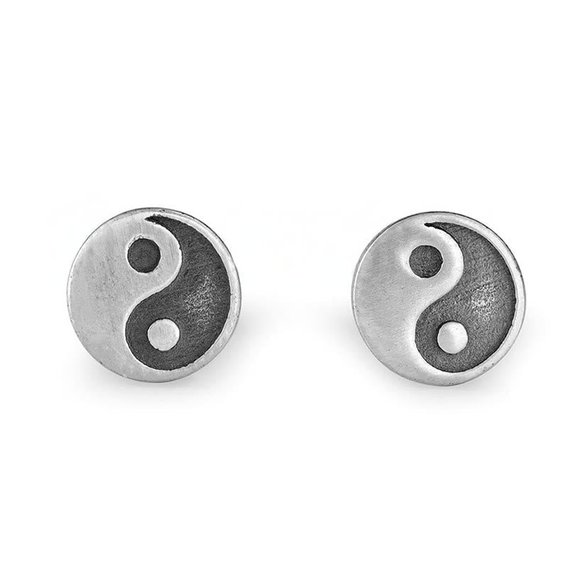 Nimara Ritual 925 Sterling Silver Yin Yang Balance One Stud Earring