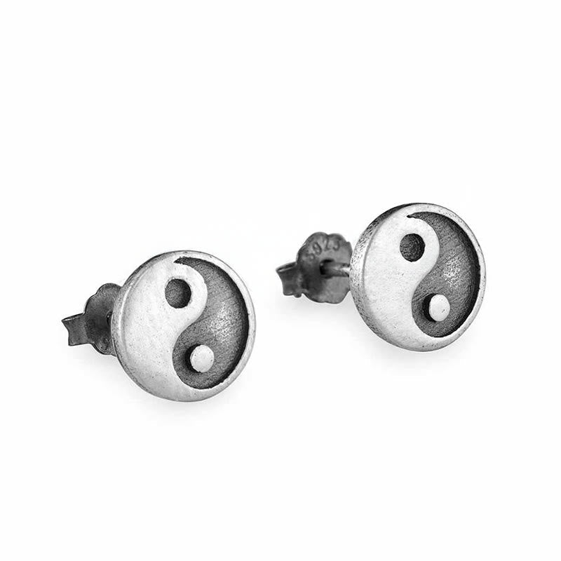 Nimara Ritual 925 Sterling Silver Yin Yang Balance One Stud Earring