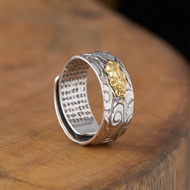 Nimara Ritual Pixiu Heart Sutra Copper Adjustable Wealth Ring