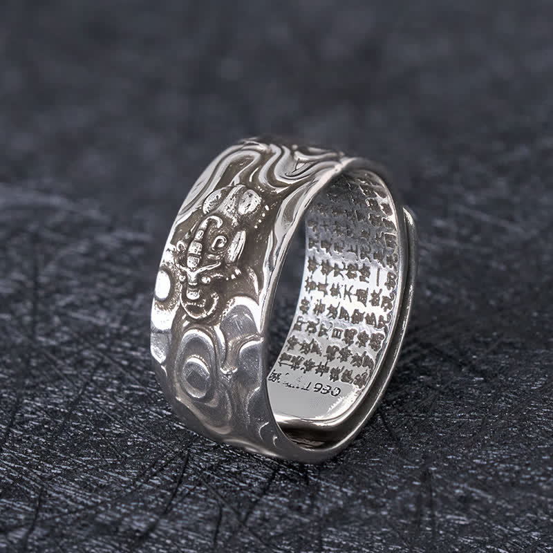 Nimara Ritual Pixiu Heart Sutra Copper Adjustable Wealth Ring