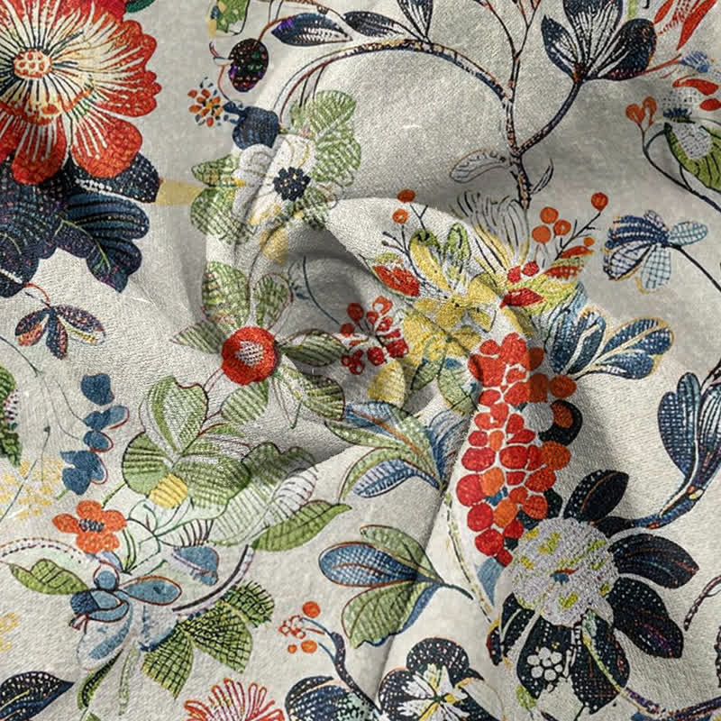Nimara Ritual Cotton Vintage Garden Floral Pattern Men's Short Sleeve Half Button Shirt