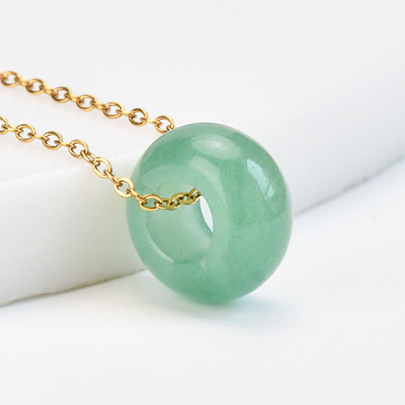 Nimara Ritual Natural Rose Quartz Green Aventurine Round Crystal Healing Necklace