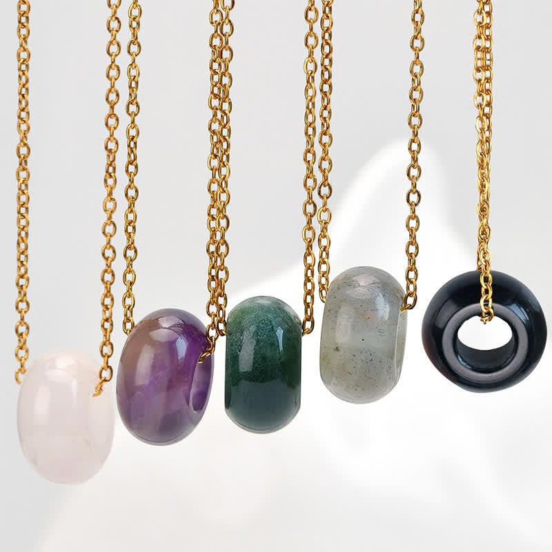 Self-care and Healing Natural Rose Quartz Green Aventurine Round Crystal Necklace