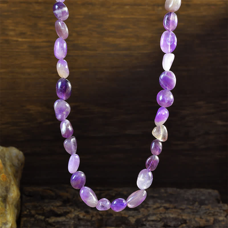 Nimara Ritual Natural Indian Agate Irregular Shapes Crystal Bead Positive Necklace