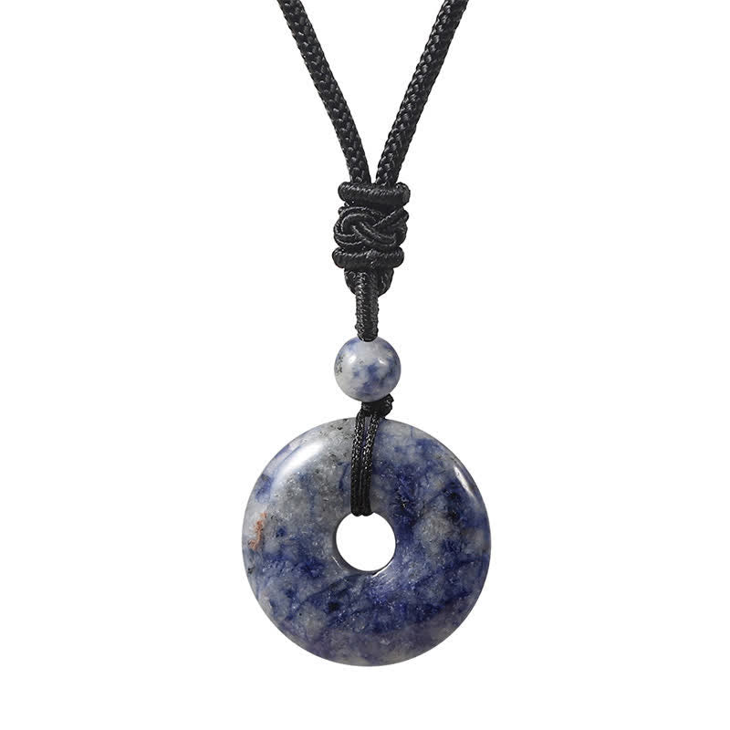 Nimara Ritual Natural Rhodonite Gray Agate Peace Buckle Fortune Necklace
