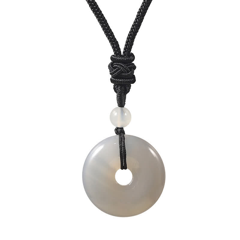 Nimara Ritual Natural Rhodonite Gray Agate Peace Buckle Fortune Necklace