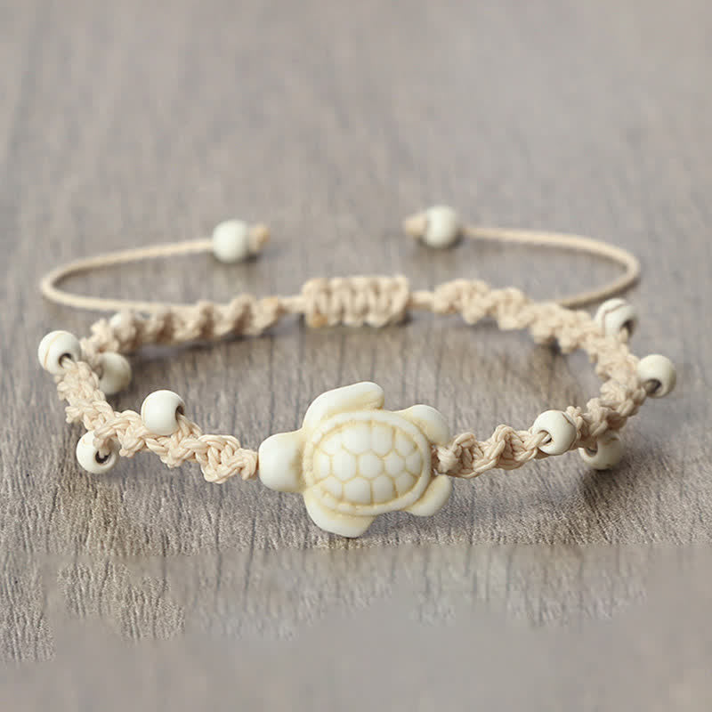 Nimara Ritual Turquoise Turtle Design Braided Rope Protection Bracelet