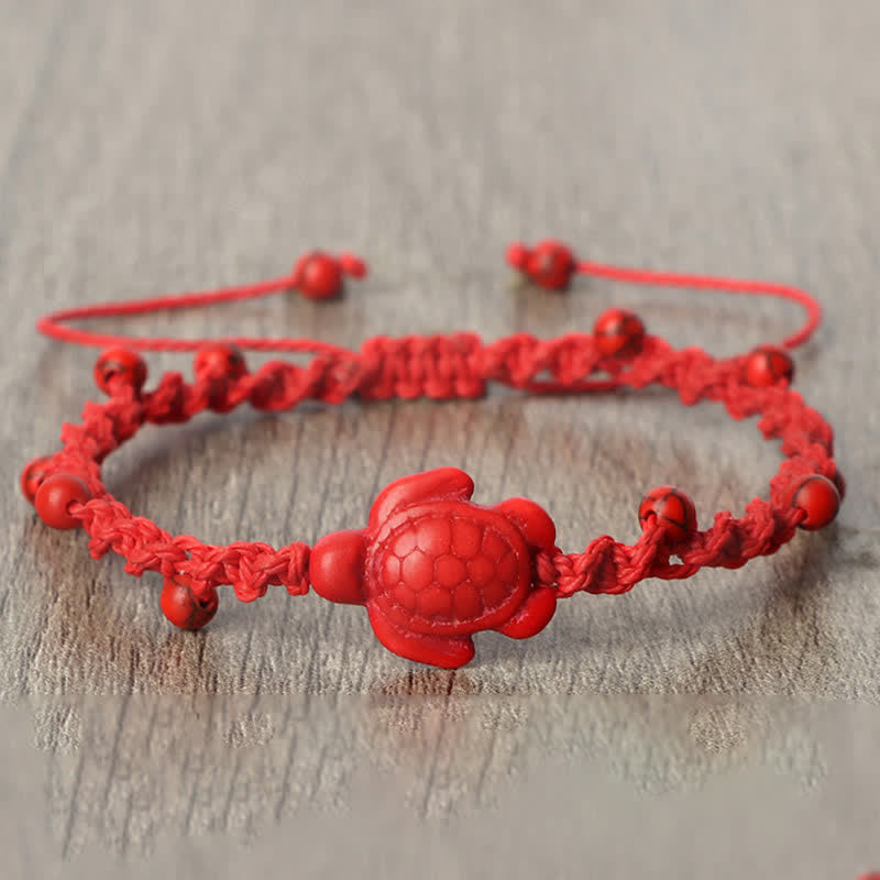 Nimara Ritual Turquoise Turtle Design Braided Rope Protection Bracelet