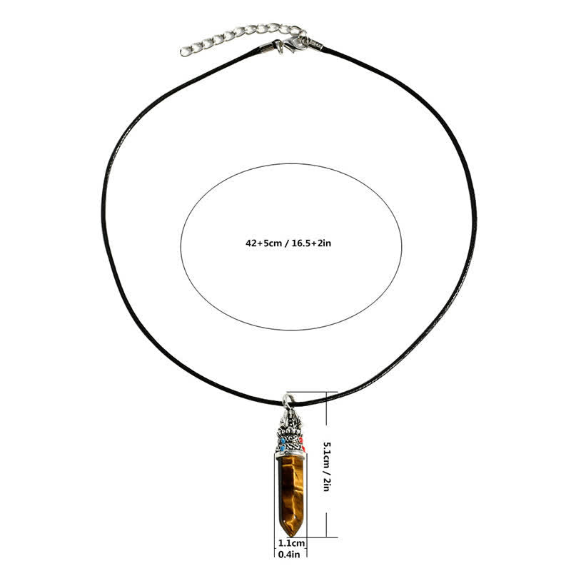 Nimara Ritual Natural Turquoise Tiger Eye Wisdom Rope Necklace