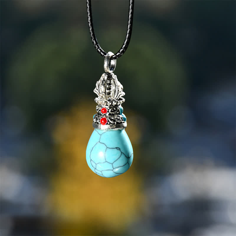 Nimara Ritual Natural Turquoise Tiger Eye Wisdom Rope Necklace