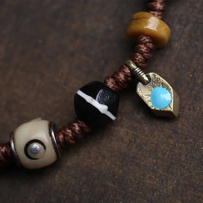 Nimara Ritual Bone Yin Yang Braided Rope Balance Bracelet