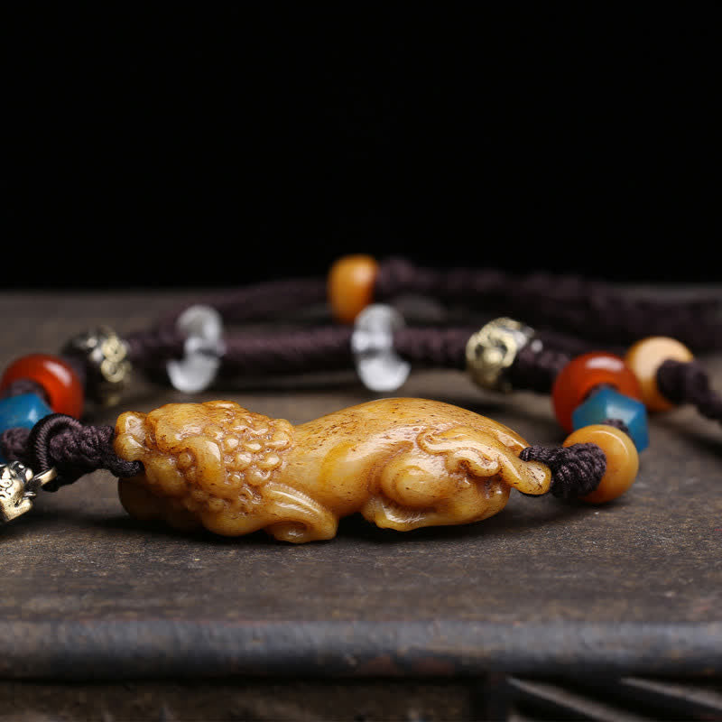 Nimara Ritual Bone PiXiu Braided Rope Luck Bracelet