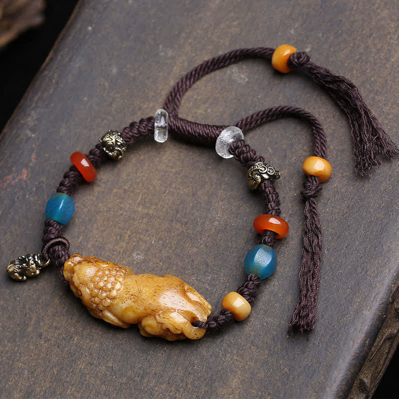 Nimara Ritual Bone PiXiu Braided Rope Luck Bracelet