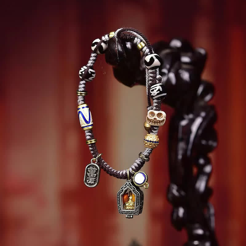 Nimara Ritual Copper Buddha Braided Rope Compassion Bracelet