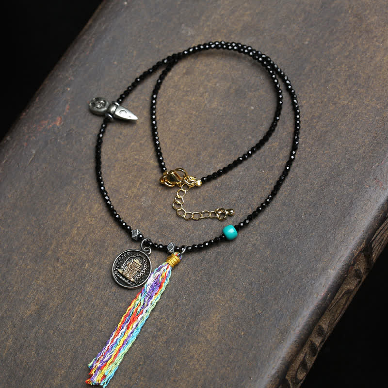 Nimara Ritual Black Spinel Turquoise Beads Strength Necklace