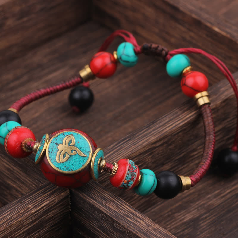 Nimara Ritual Turquoise Amber Tibet Braided Rope Love Bracelet