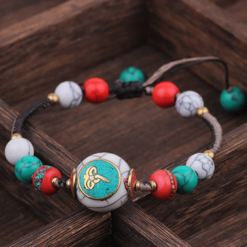 Nimara Ritual Turquoise Amber Tibet Braided Rope Love Bracelet
